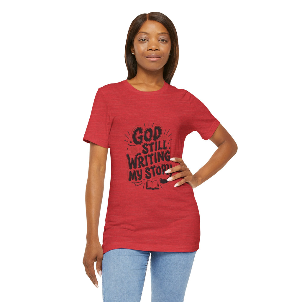 God Is Still Writing My Story T-Shirt | Christian encouragement, pastel groovy scripture