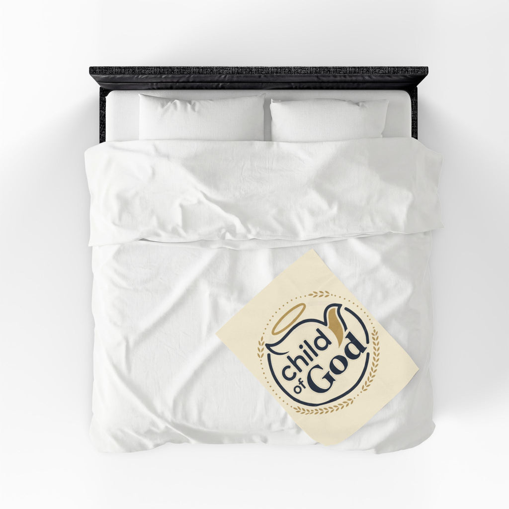Child of God Velveteen Blanket | Monochrome Religious Throw