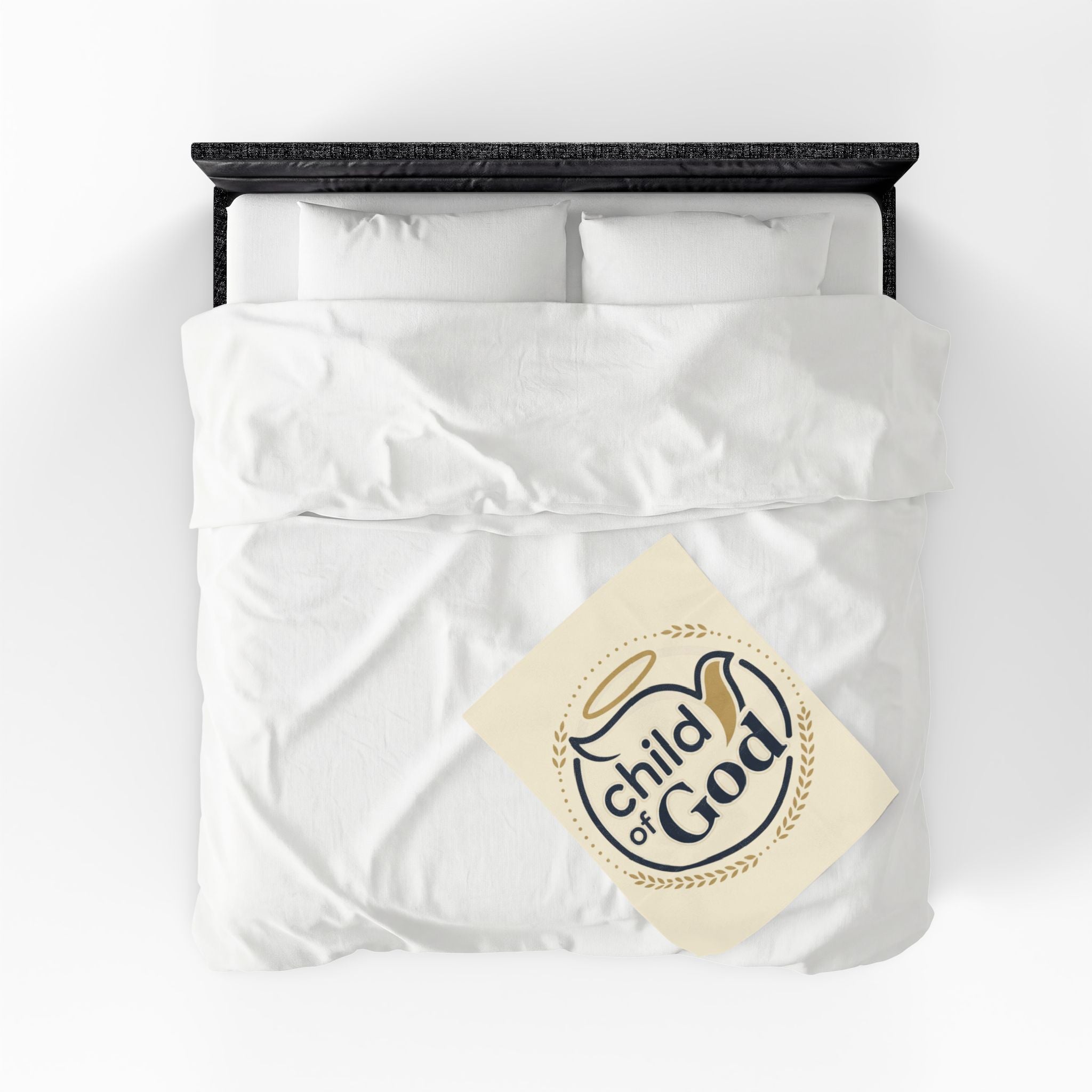 Child of God Velveteen Blanket | Monochrome Religious Throw