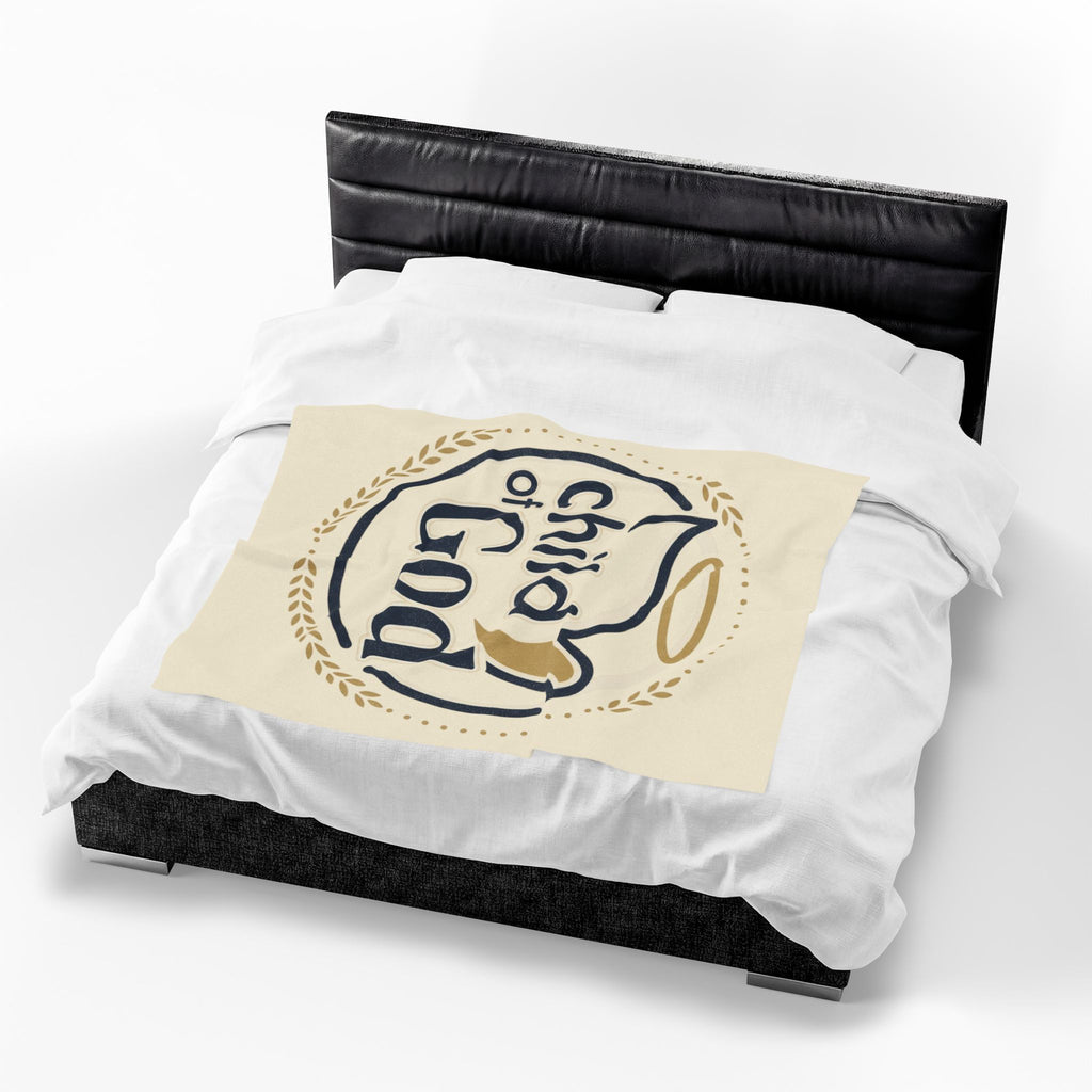 Child of God Velveteen Blanket | Monochrome Religious Throw