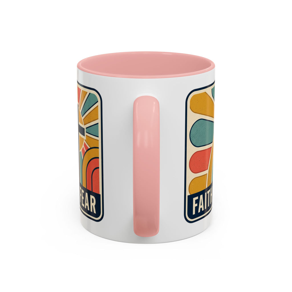 Faith over fear Retro Script Mug | Accent Coffee Mug