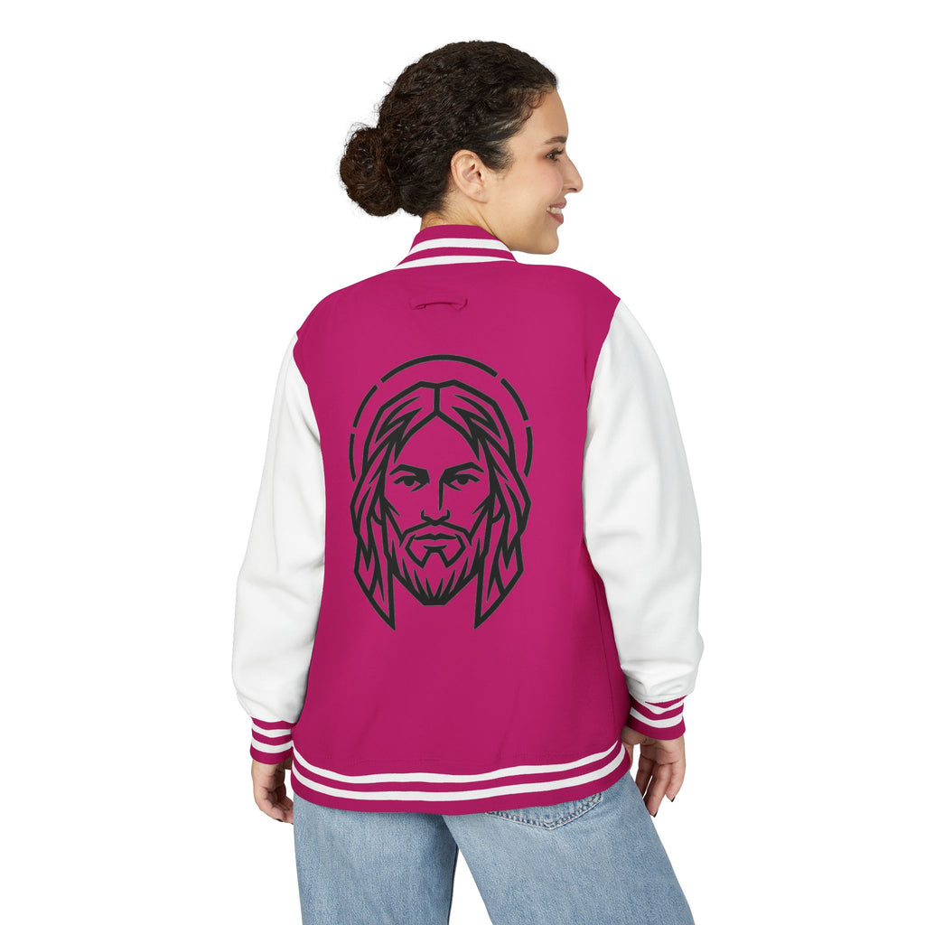 Christ Emblem Letterman Jacket | Red White Varsity