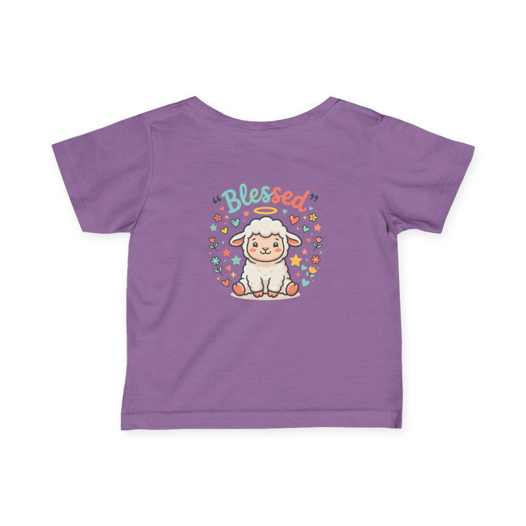 Infant Tee - 'Blessed' Cute Lamb Baby Shirt (Newborn Baptism, Christening Gift)