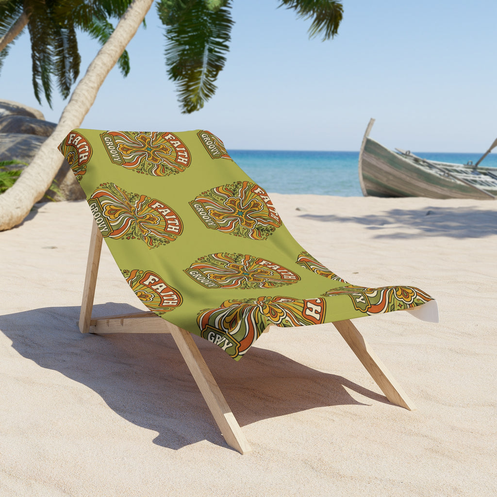 Faith Groovy Beach Towel — Vibrant Coastal Towel