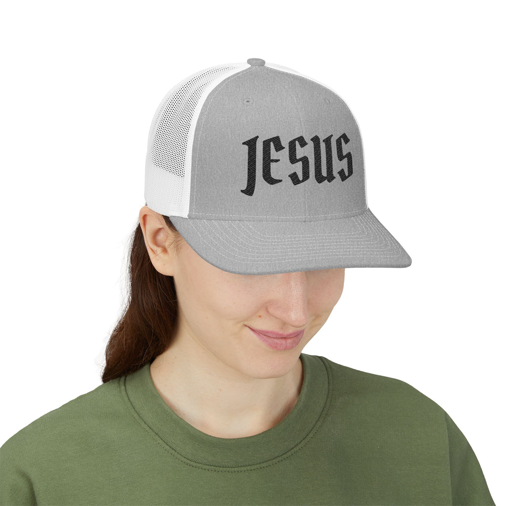 Jesus Embroidered Trucker Cap — Inspirational Snapback Hat
