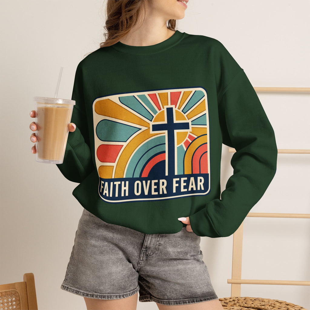 Faith Over Fear Christian Heavy Blend™ Crewneck Sweatshirt
