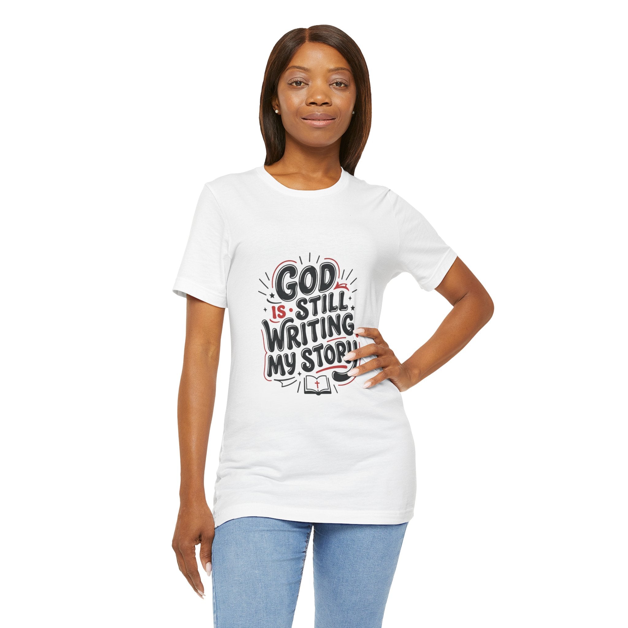God Is Still Writing My Story T-Shirt | Christian encouragement, pastel groovy scripture