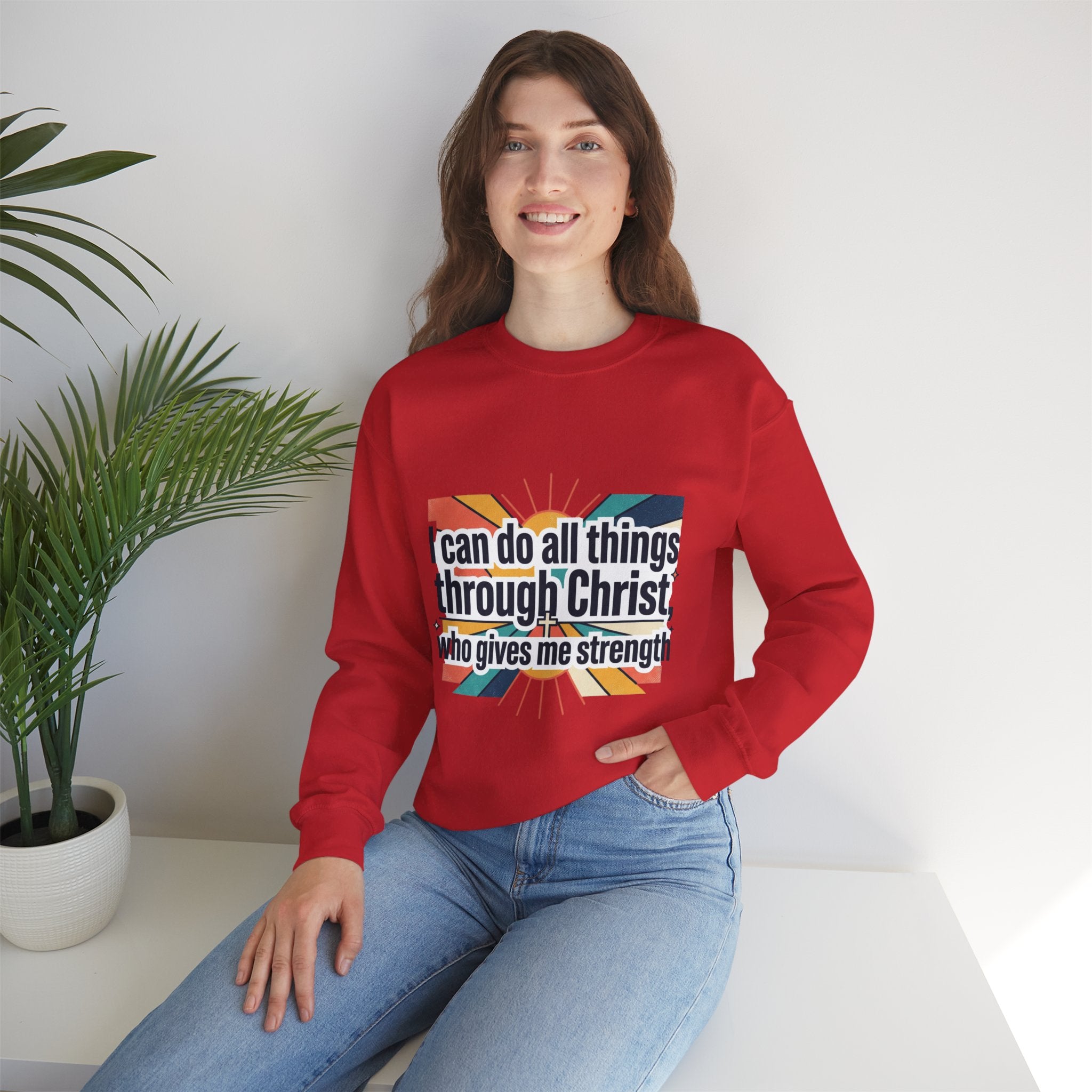 All things through Christ Christian Heavy Blend™ Crewneck Sweatshirt