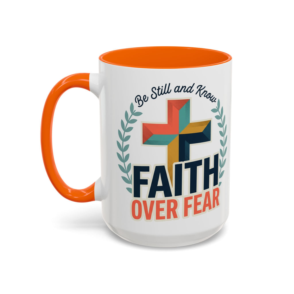 Faith Over Fear Accent Coffee Mug – Christian Inspirational 11/15oz