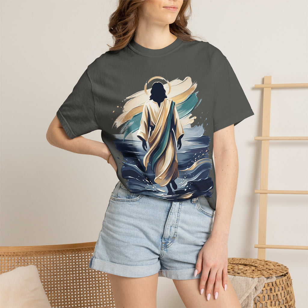 Jesus Walking on Water T-Shirt — Inspirational Christian Faith Tee