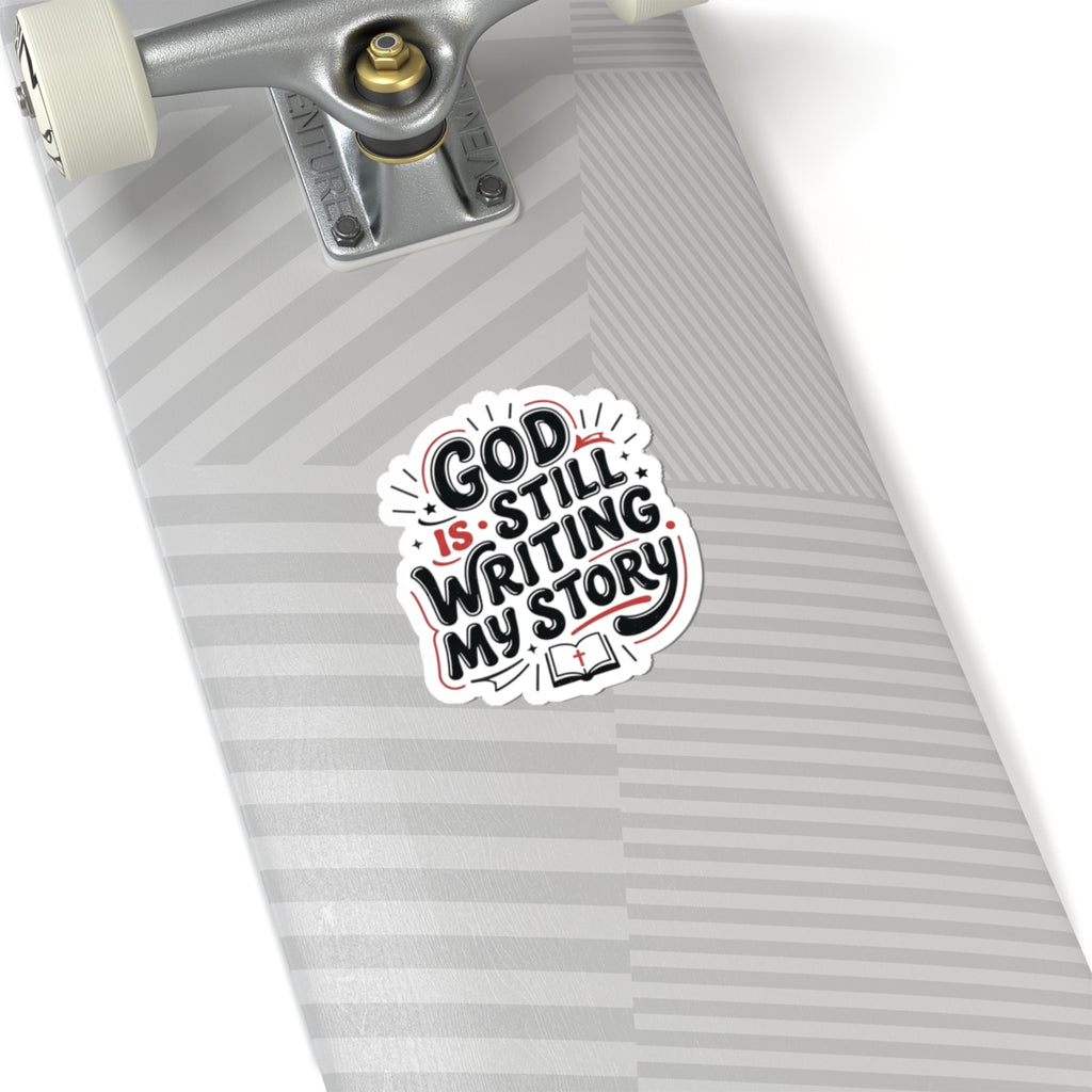 God Is Still Writing My Story Sticker | Christian encouragement, pastel groovy faith