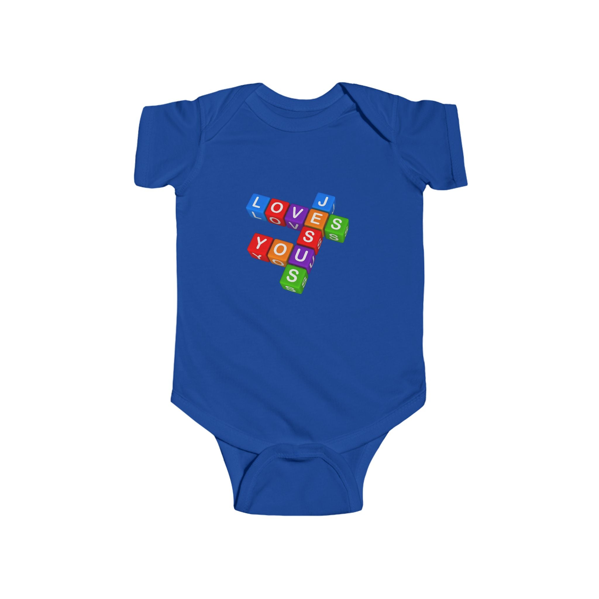 Blocks Crossword 'Jesus Loves You' Infant Bodysuit | Baby Onesie