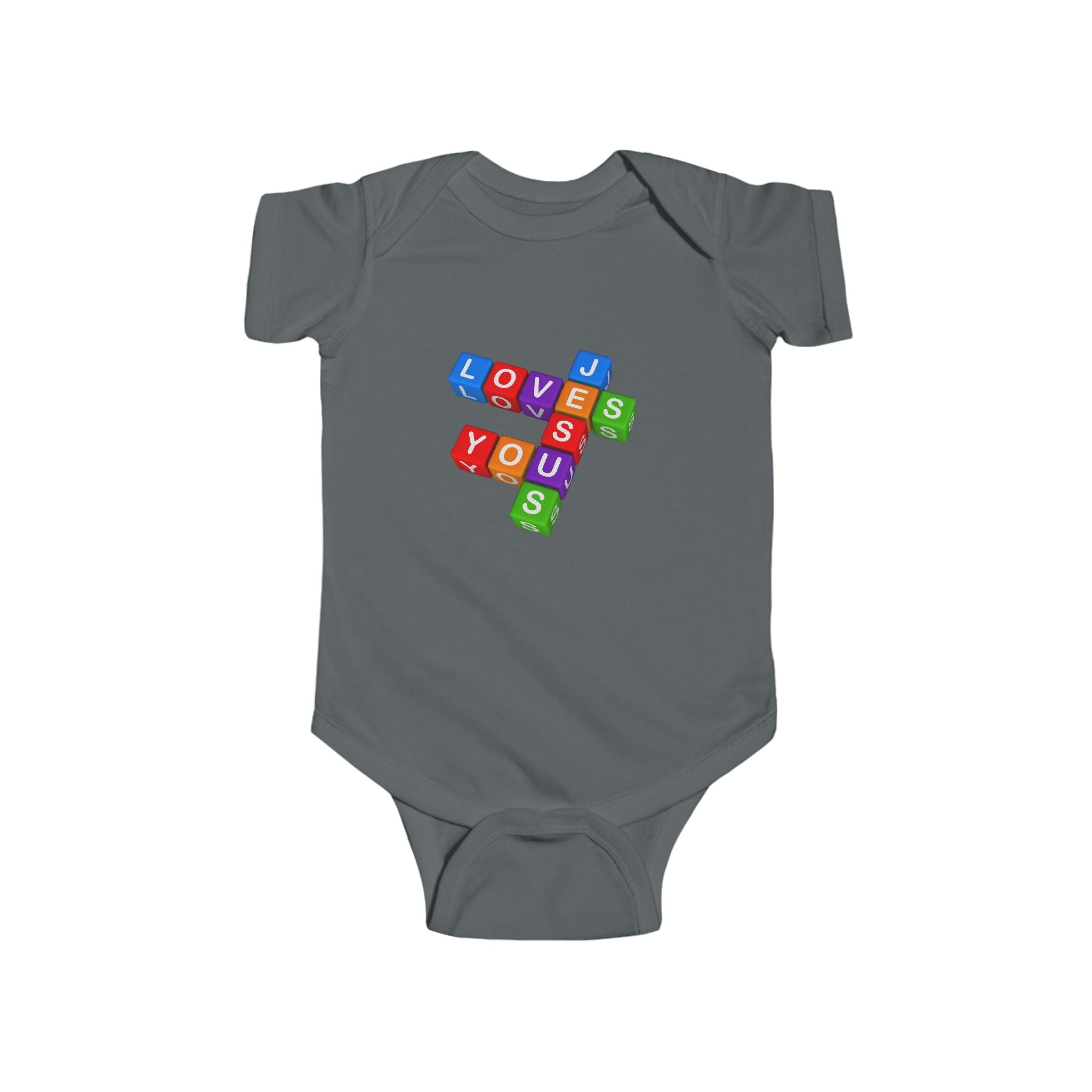 Blocks Crossword 'Jesus Loves You' Infant Bodysuit | Baby Onesie