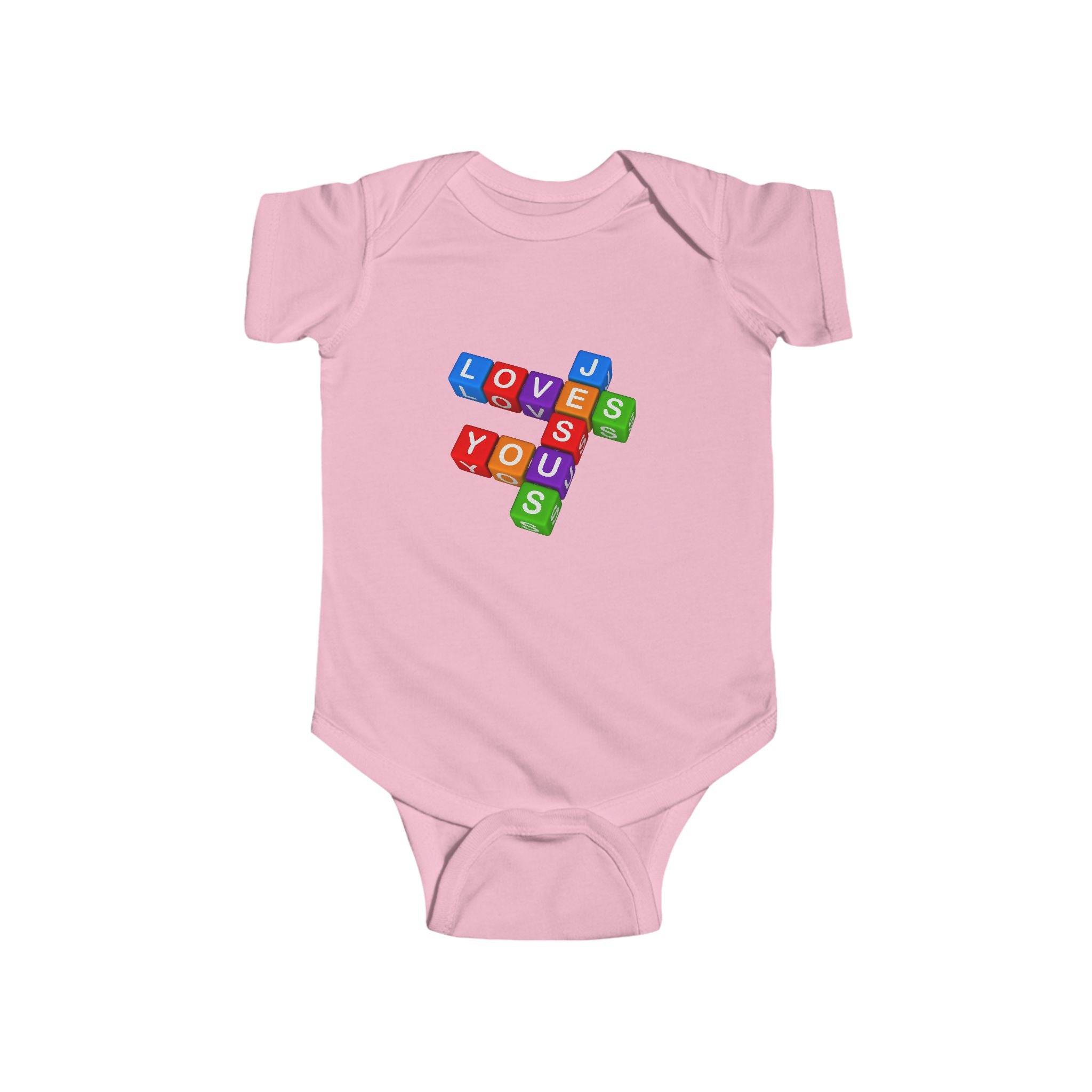 Blocks Crossword 'Jesus Loves You' Infant Bodysuit | Baby Onesie