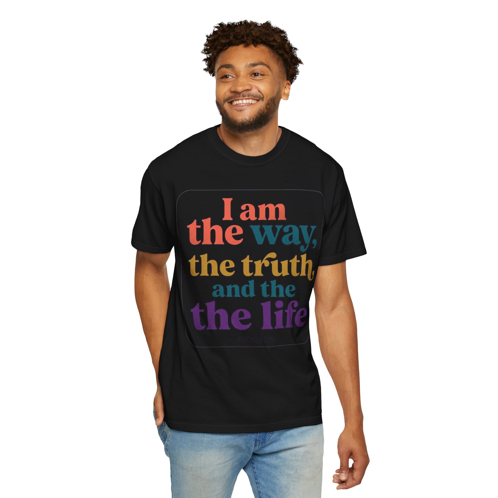 Christian T-Shirt — "I Am the Way, the Truth, and the Life" Retro Scripture Tee (John 14:6)