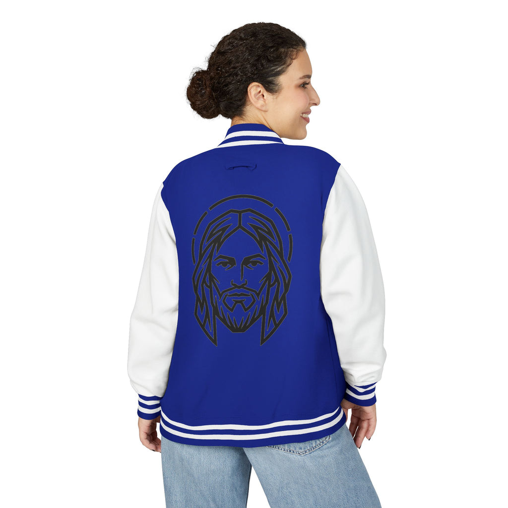 Christ Emblem Letterman Jacket | Red White Varsity