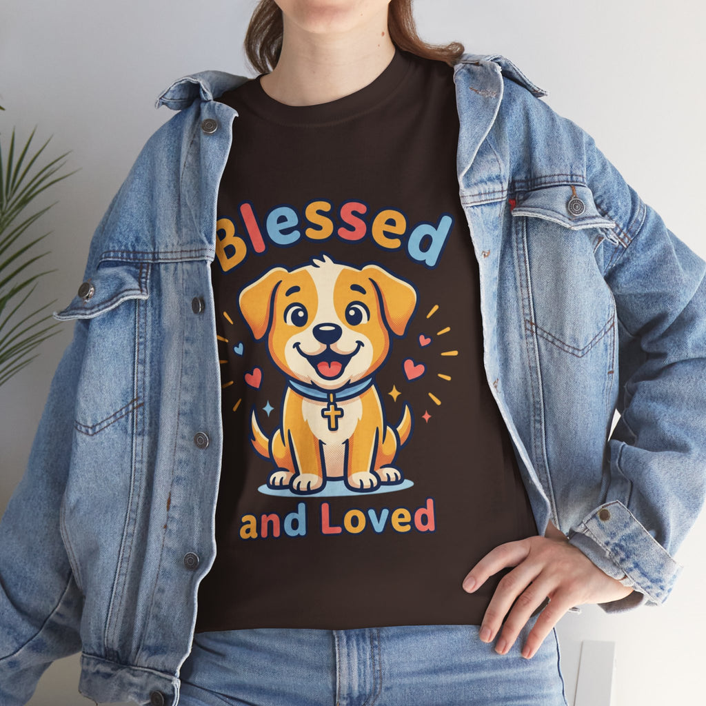 Blessed and Loved Puppy T-Shirt — Cute Dog Graphic Tee for Pet Lovers