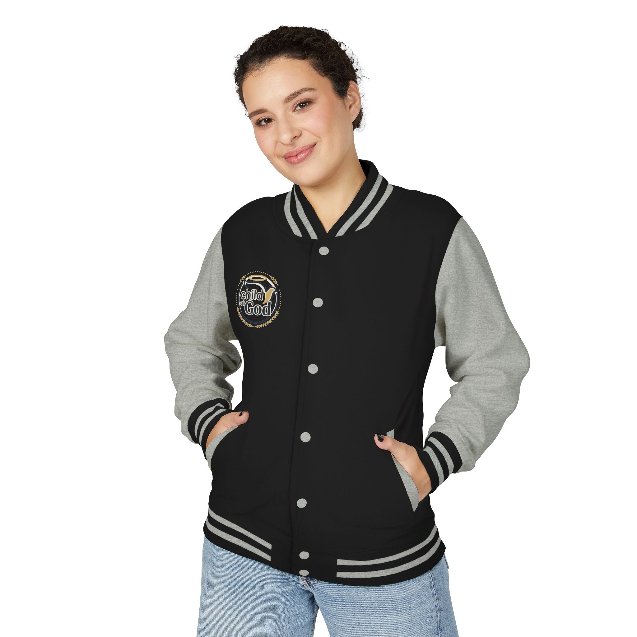 Child of God Emblem Letterman Jacket | Red White Varsity