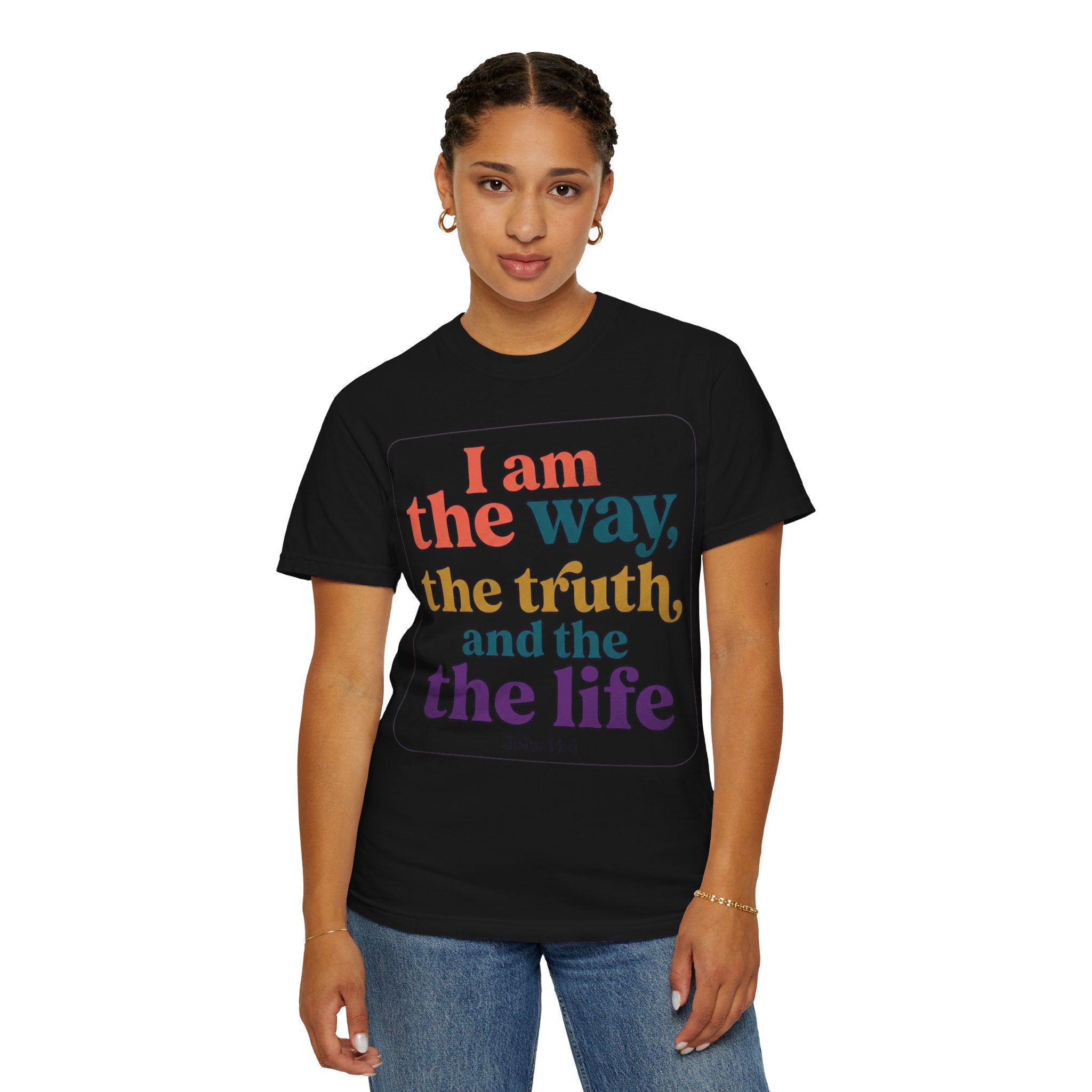 Christian T-Shirt — "I Am the Way, the Truth, and the Life" Retro Scripture Tee (John 14:6)