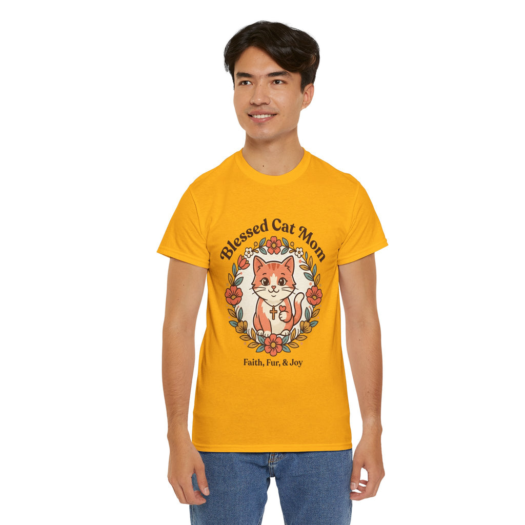 Blessed Cat Mom T-Shirt – Faith, Fur & Joy Floral Cat Mom Tee
