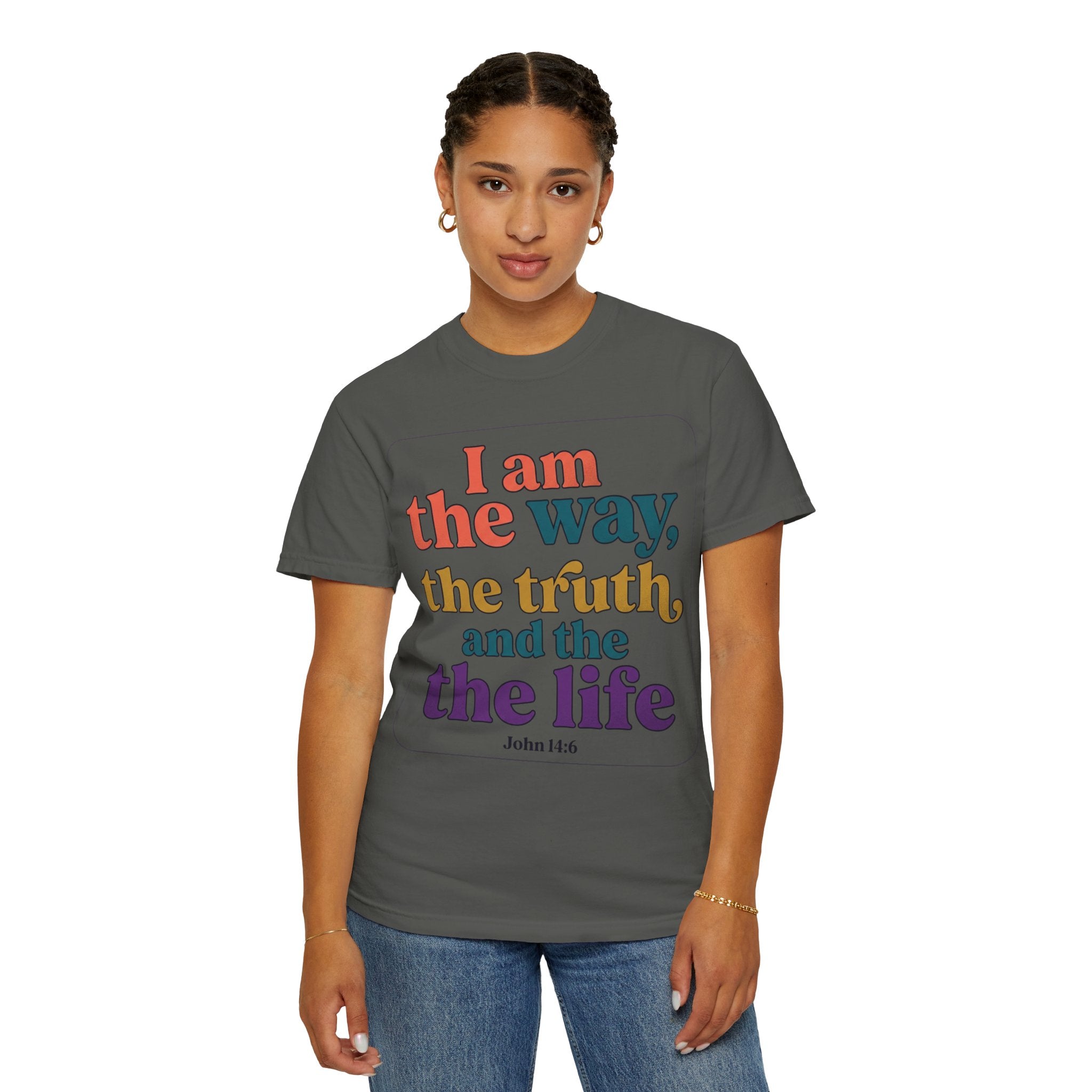 Christian T-Shirt — "I Am the Way, the Truth, and the Life" Retro Scripture Tee (John 14:6)