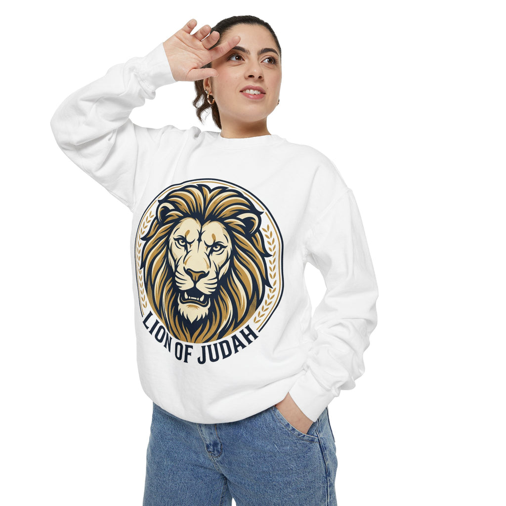 Lion of Judah Sweatshirt — Religious Lion Graphic Crewneck