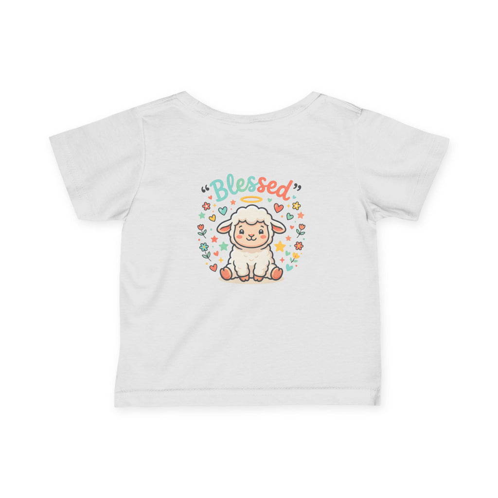 Infant Tee - 'Blessed' Cute Lamb Baby Shirt (Newborn Baptism, Christening Gift)