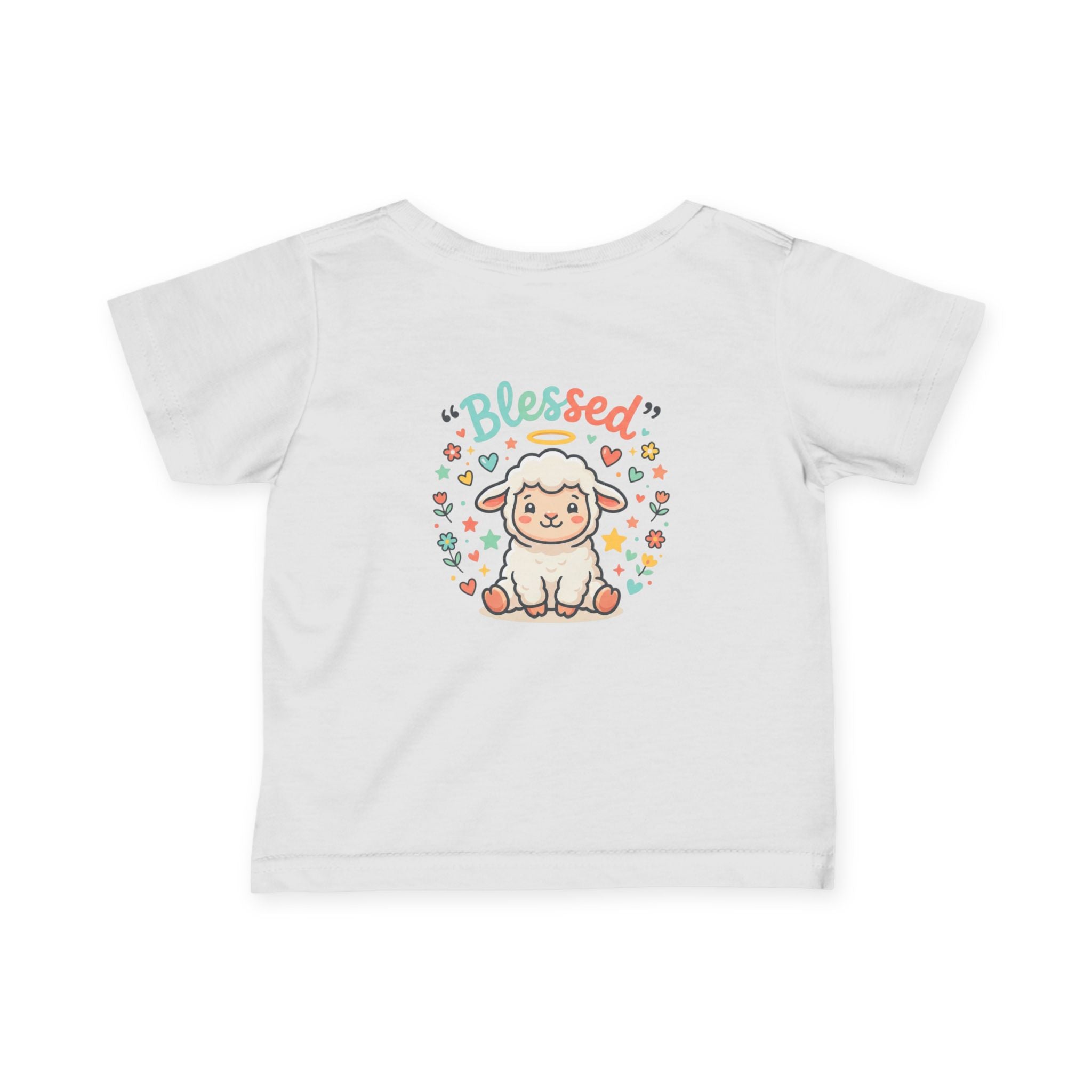 Infant Tee - 'Blessed' Cute Lamb Baby Shirt (Newborn Baptism, Christening Gift)