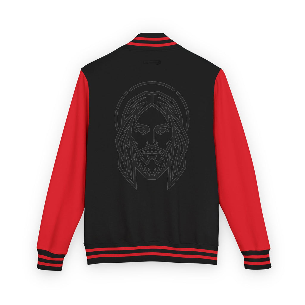 Christ Emblem Letterman Jacket | Red White Varsity