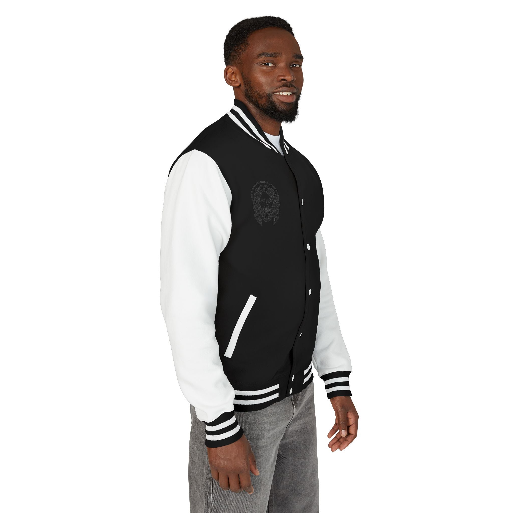 Christ Emblem Letterman Jacket | Red White Varsity