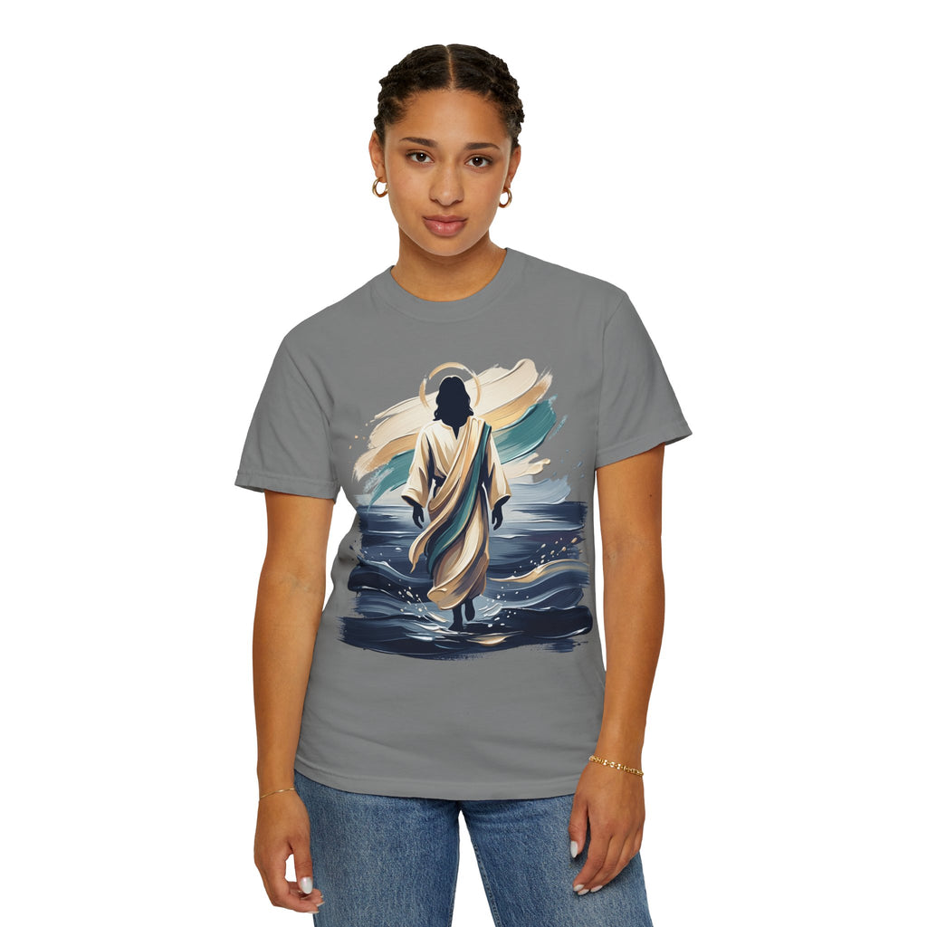Jesus Walking on Water T-Shirt — Inspirational Christian Faith Tee