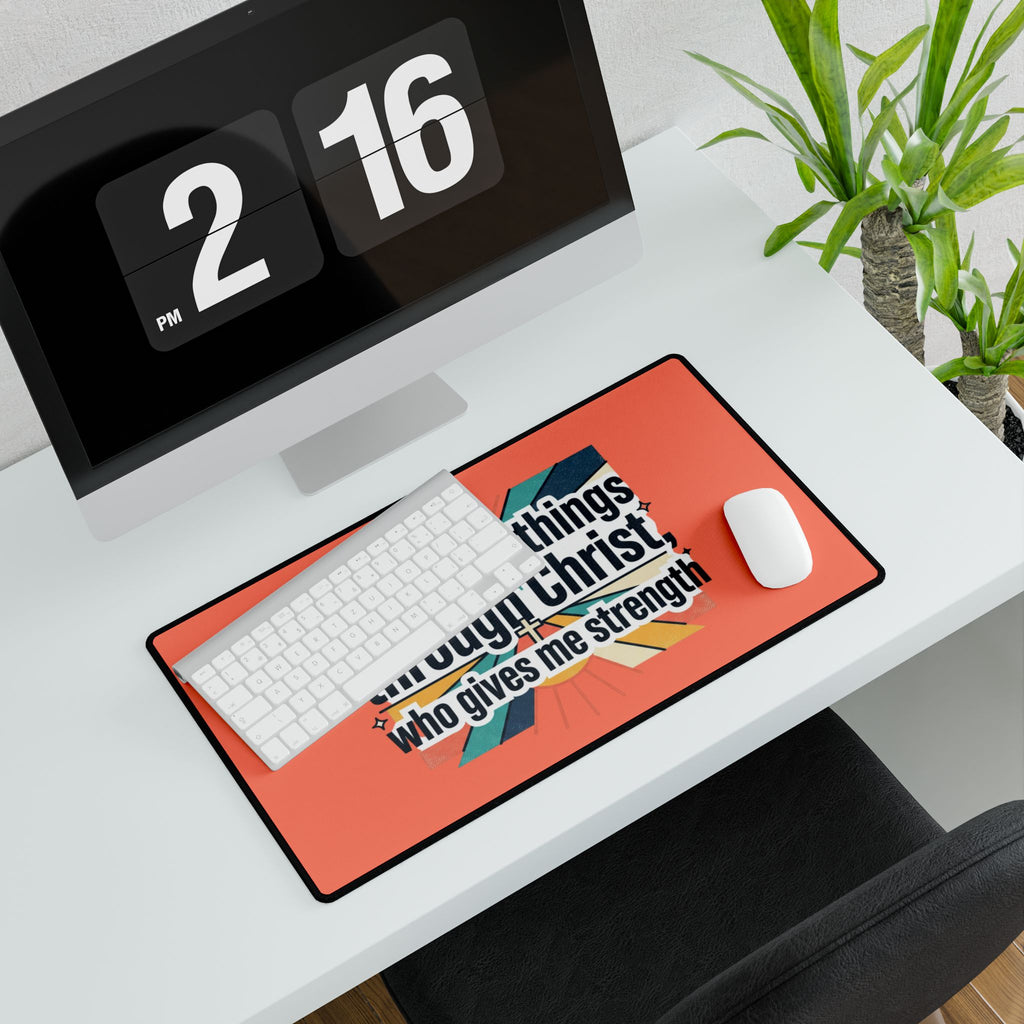 All things through Christ desk mat | Christian children playroom mousepad