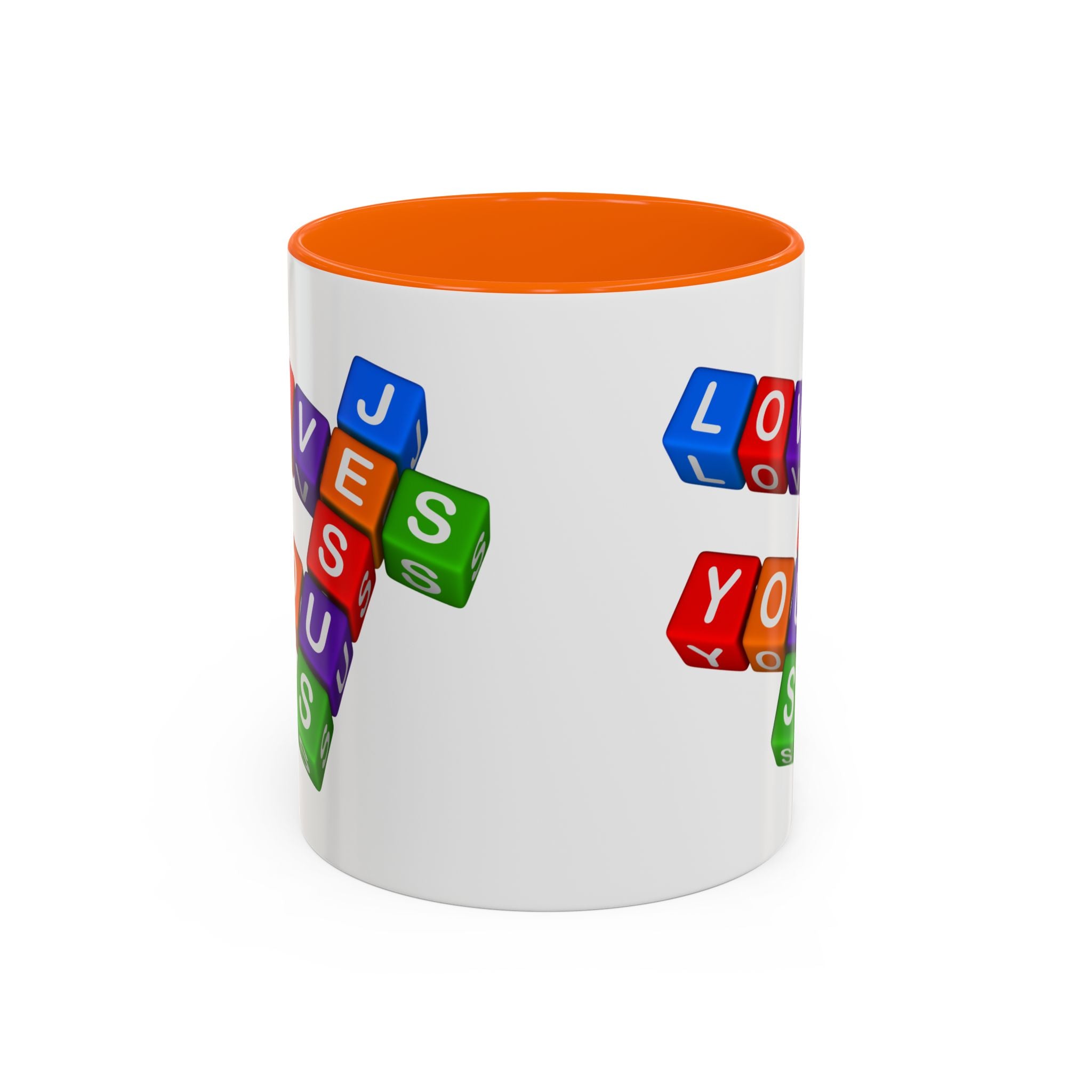 Colorful Letter Blocks 'Jesus Loves You' Mug | Accent Coffee Mug
