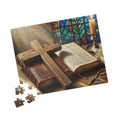 Christian Cross and bible Inspirational Puzzle - Motivational Jigsaw
