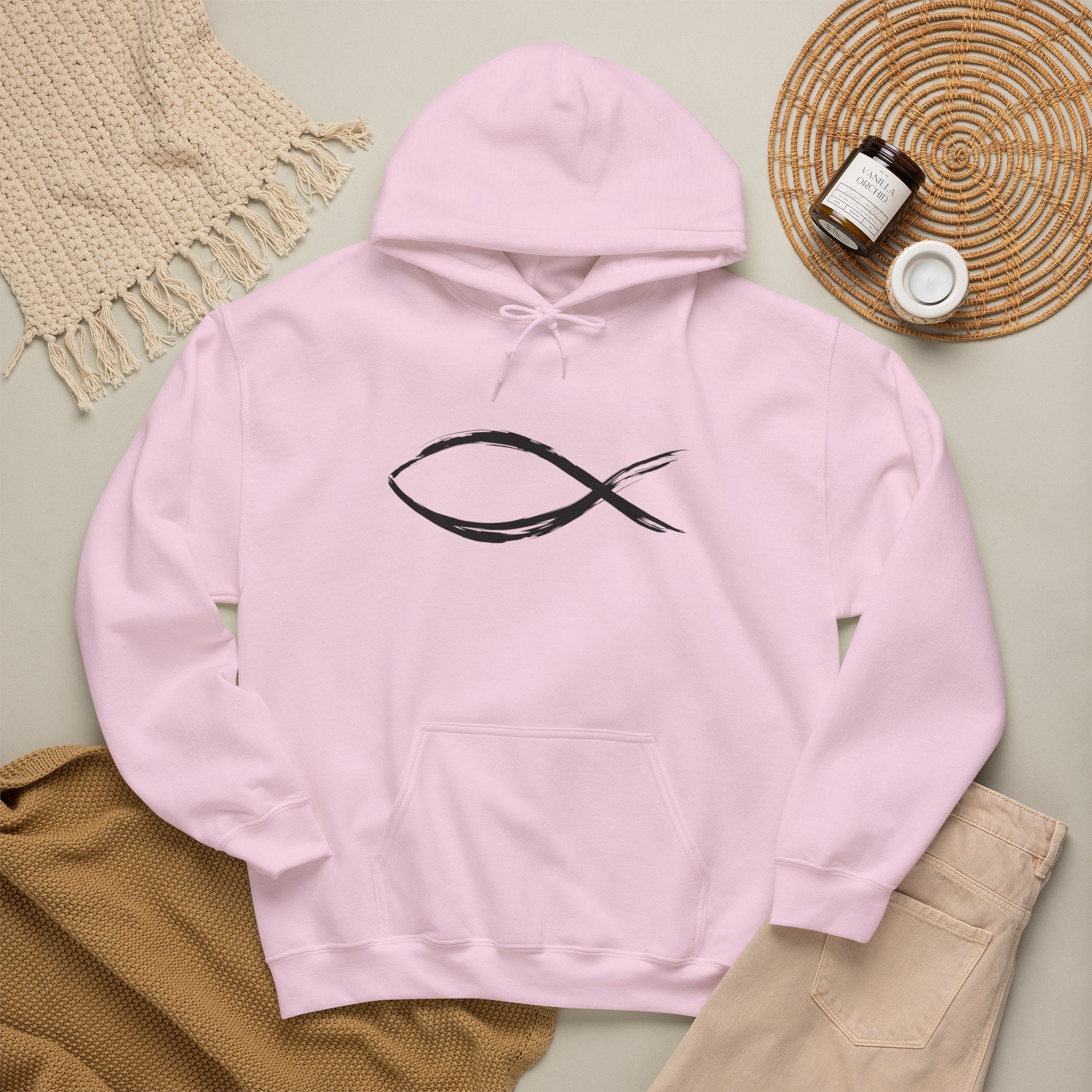 Christian Fish Symbal Heavy Blend™ Hooded Sweatshirt
