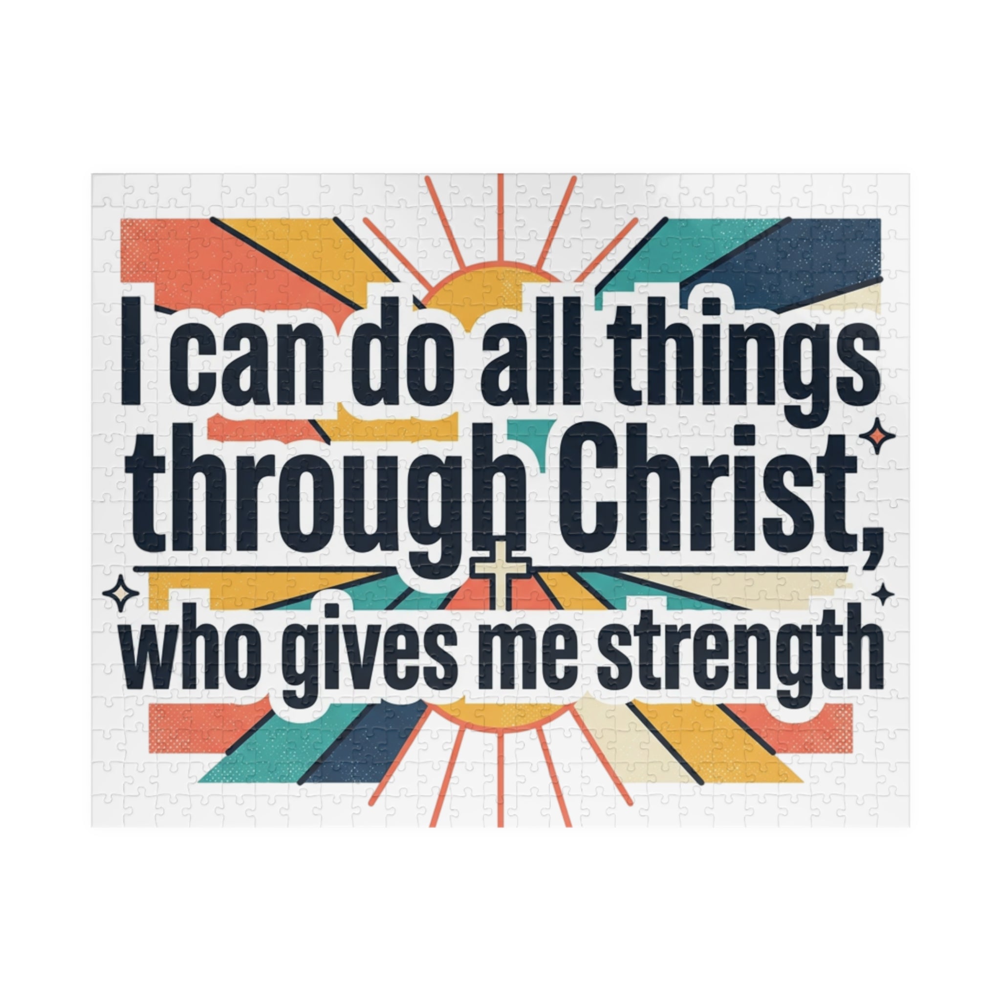 Christian Inspirational Puzzle - "I Can Do All Things Through Christ" Motivational Jigsaw