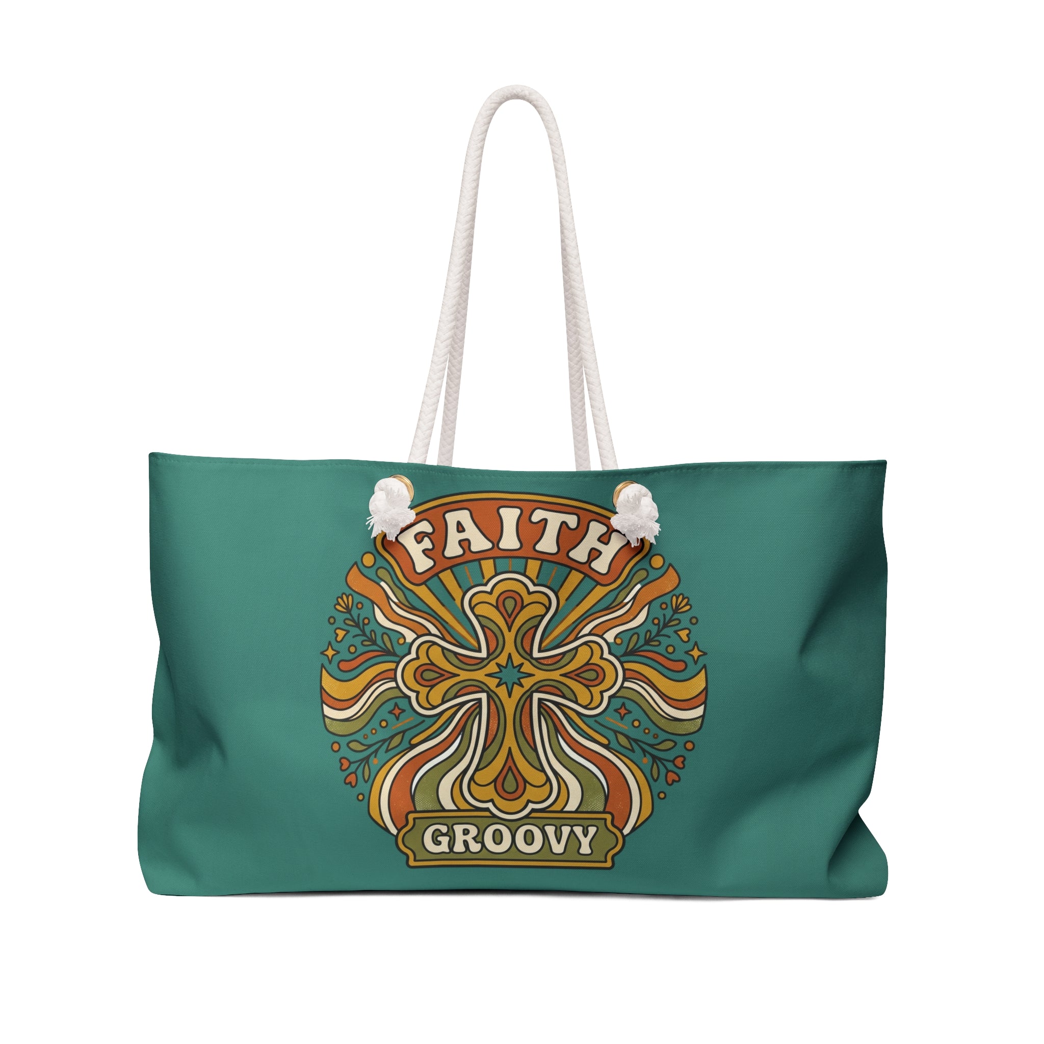 Faith Groovy Weekender Bag | Colorful Christian Travel Tote