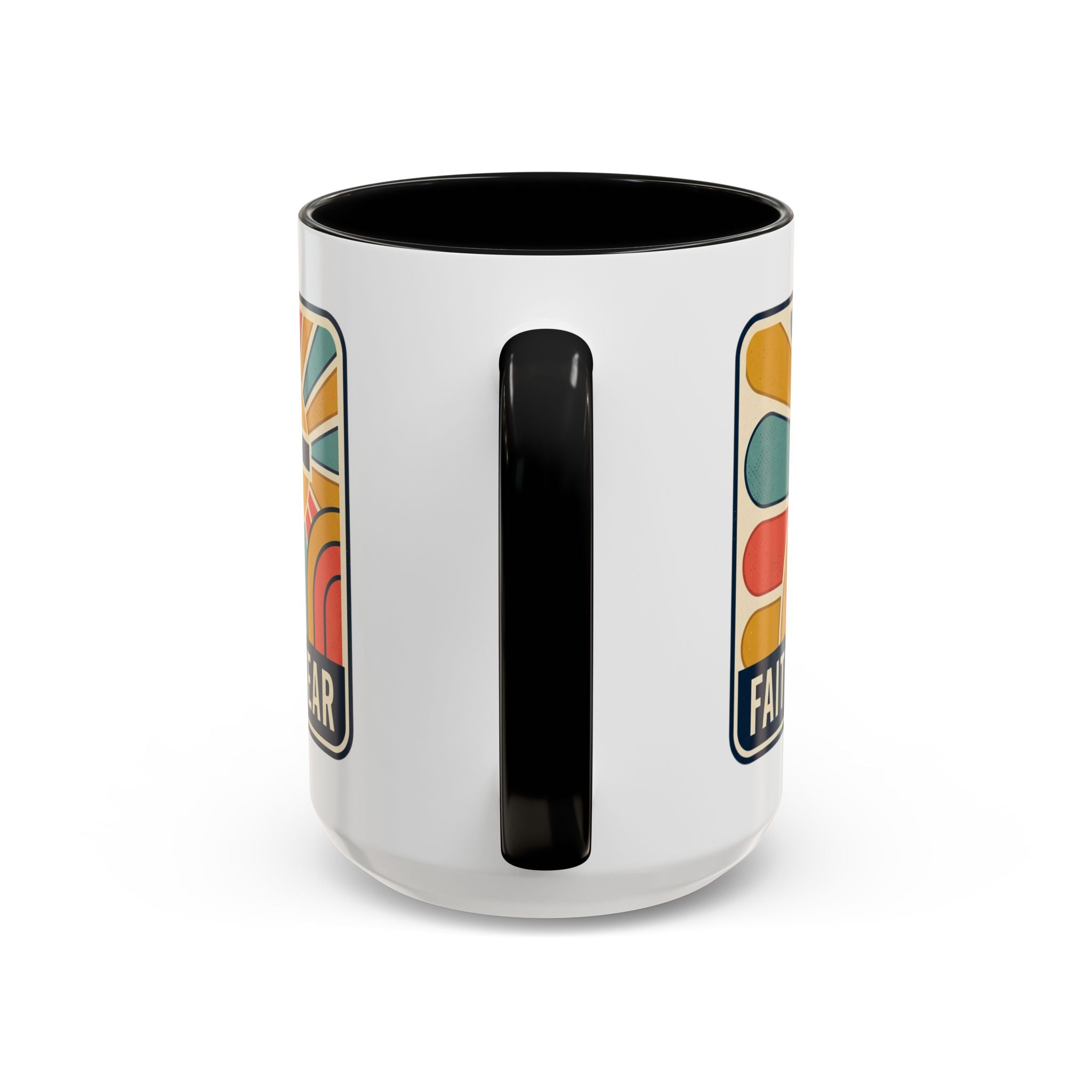 Faith over fear Retro Script Mug | Accent Coffee Mug