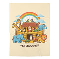 Noah's Ark Animals All Aboard Baby Swaddle Blanket | Rainbow Nursery