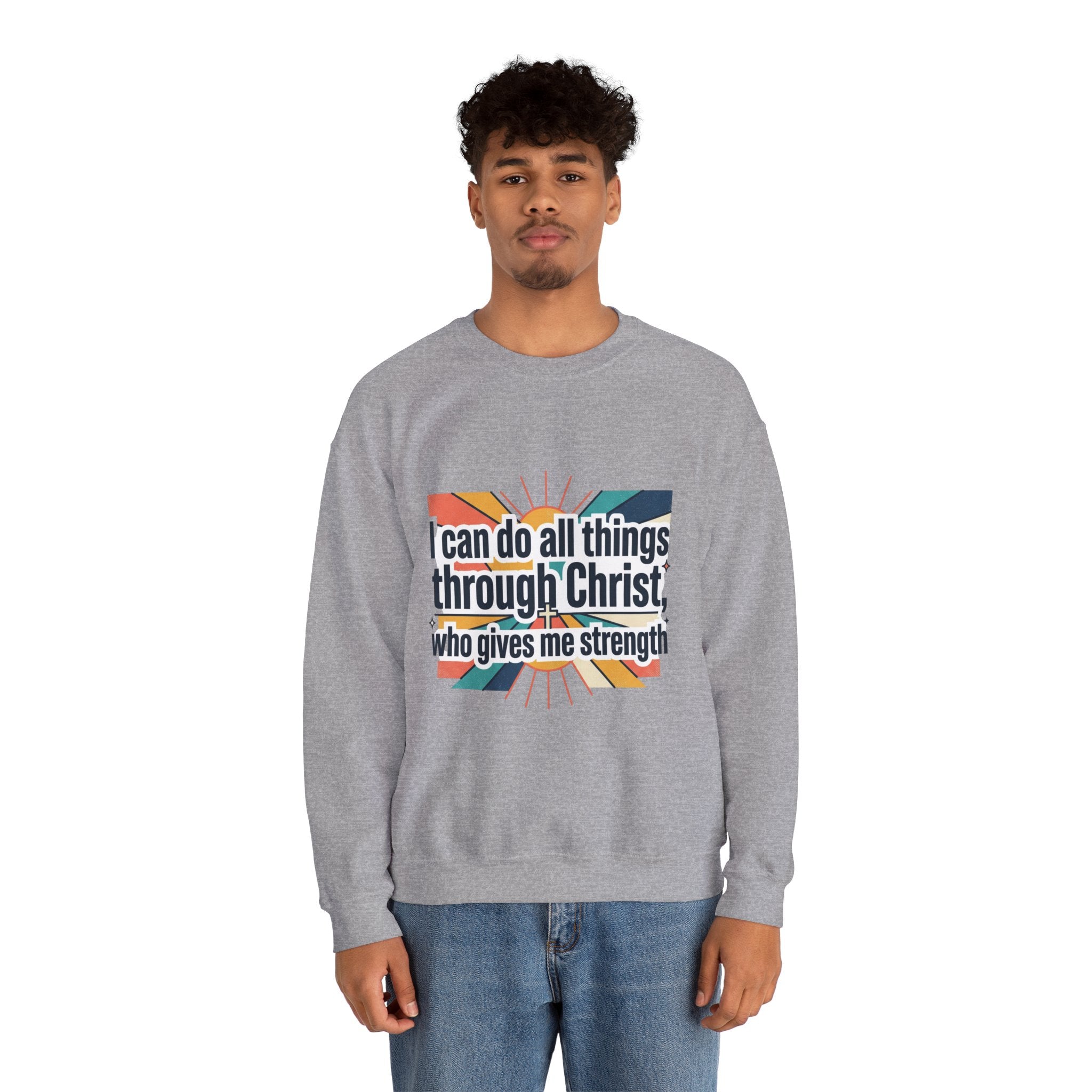 All things through Christ Christian Heavy Blend™ Crewneck Sweatshirt