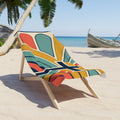 Christian Cross Retro Sunset Beach Towel — Vibrant Faith Coastal Towel