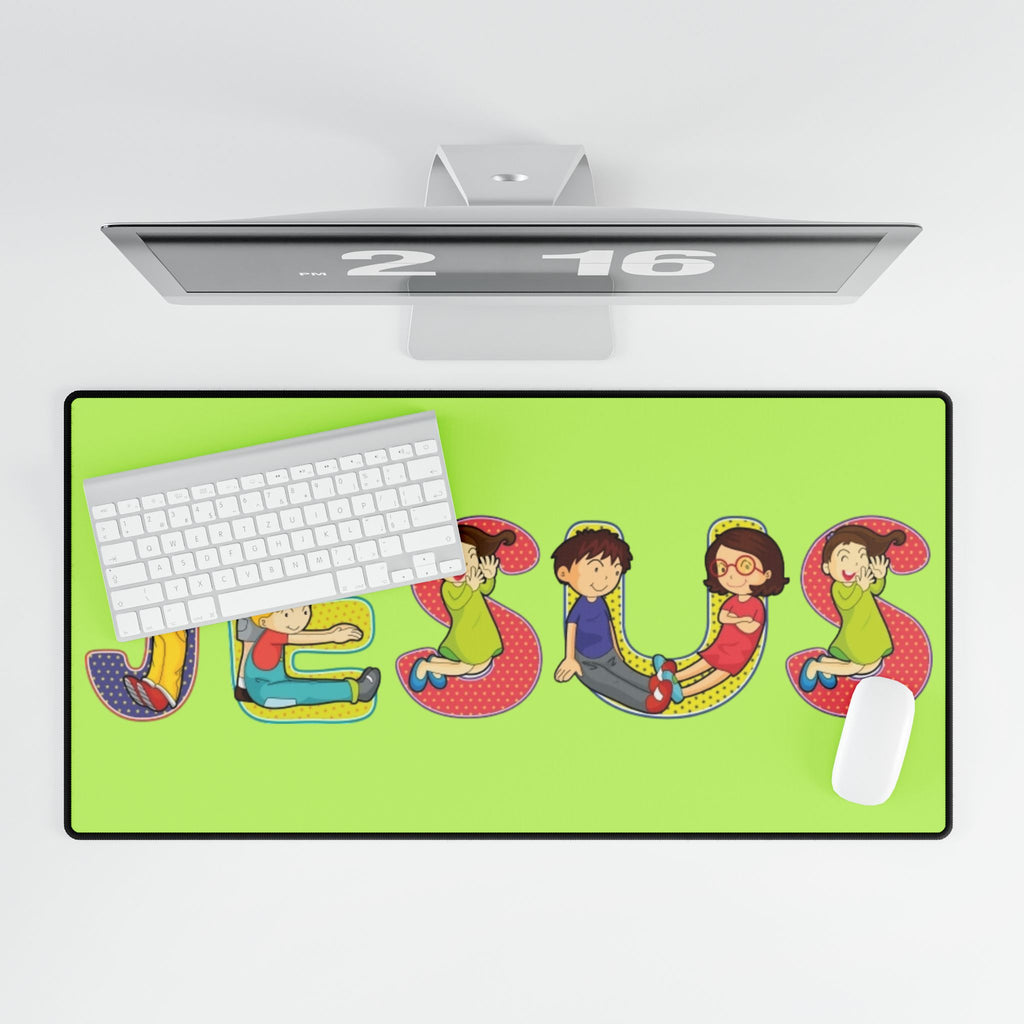 Kids Letters JESUS desk mat | Christian children playroom mousepad