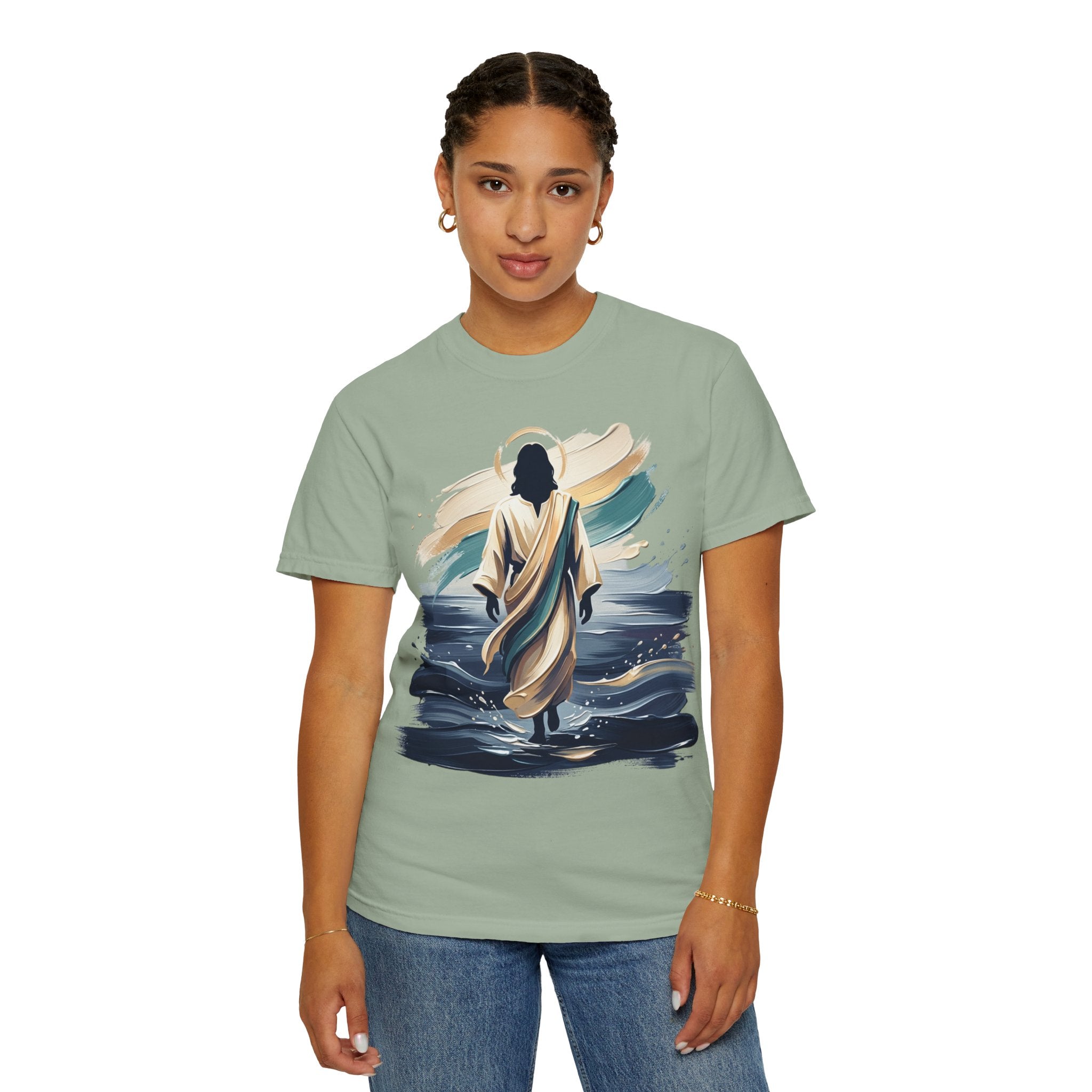 Jesus Walking on Water T-Shirt — Inspirational Christian Faith Tee