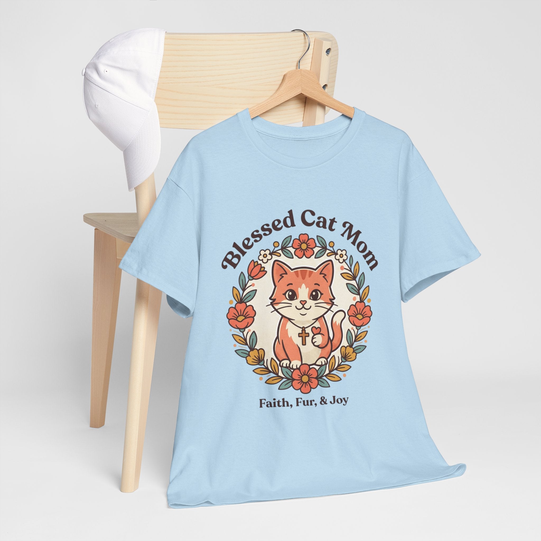 Blessed Cat Mom T-Shirt – Faith, Fur & Joy Floral Cat Mom Tee