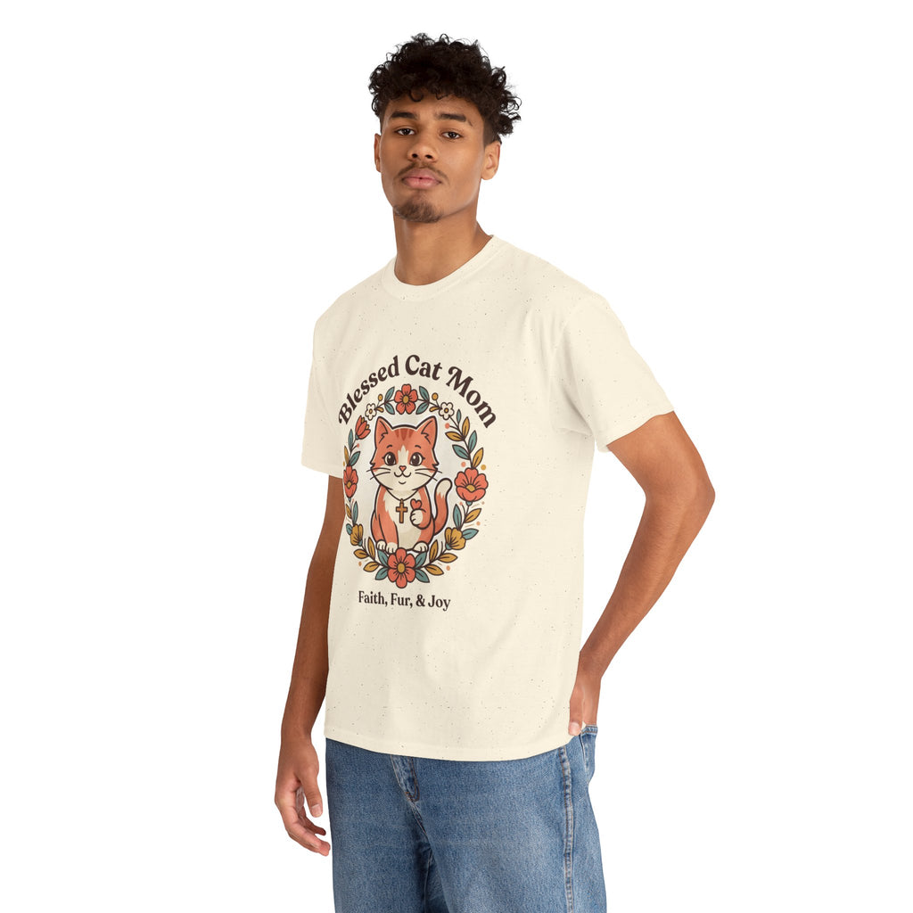 Blessed Cat Mom T-Shirt – Faith, Fur & Joy Floral Cat Mom Tee
