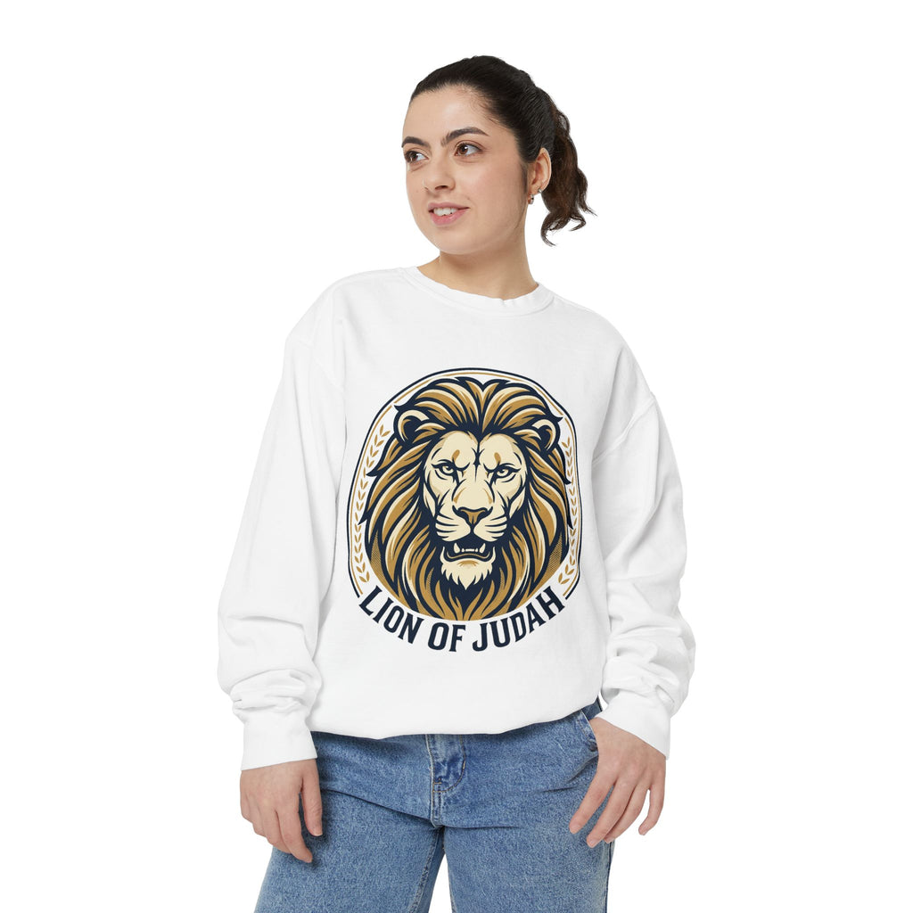 Lion of Judah Sweatshirt — Religious Lion Graphic Crewneck