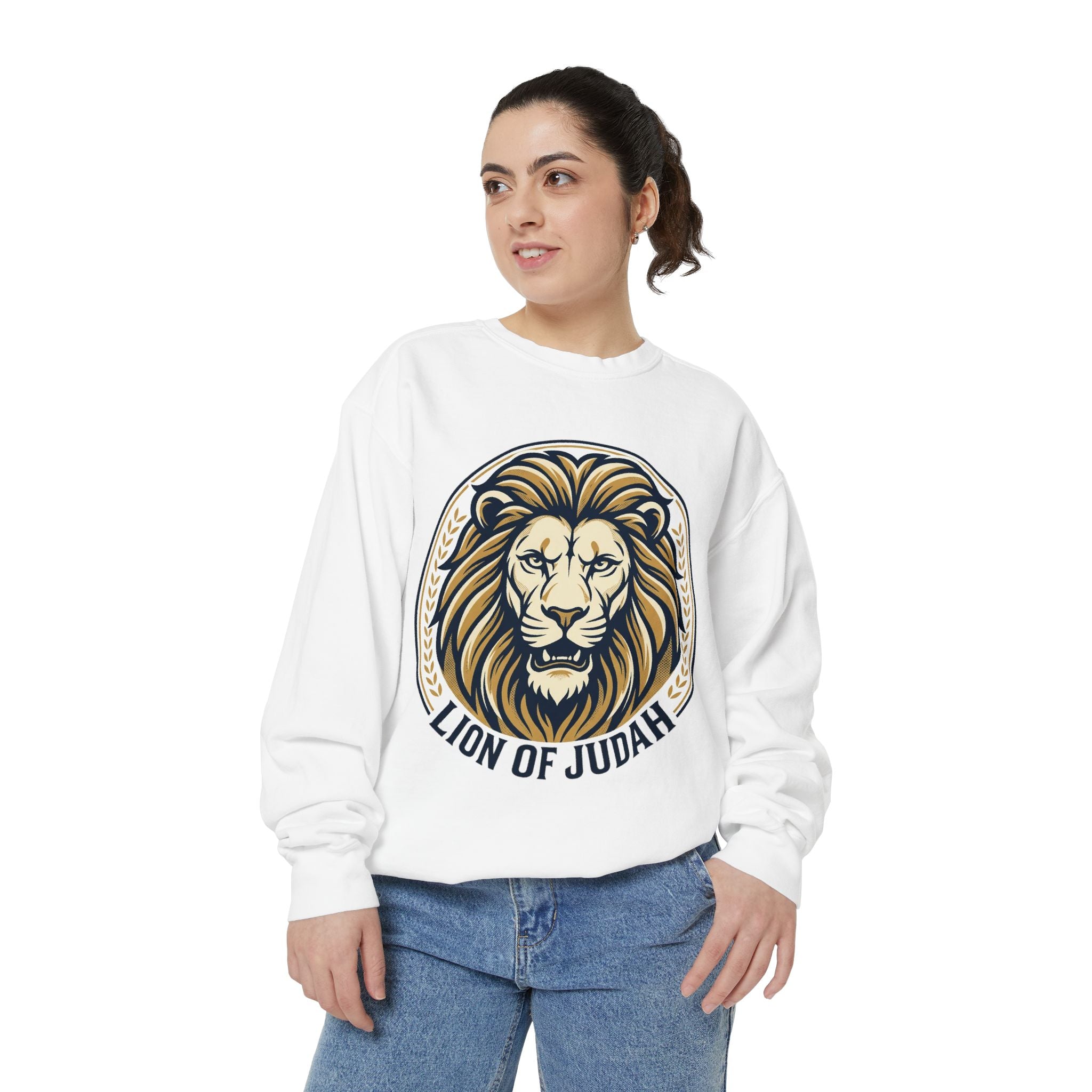 Lion of Judah Sweatshirt — Religious Lion Graphic Crewneck