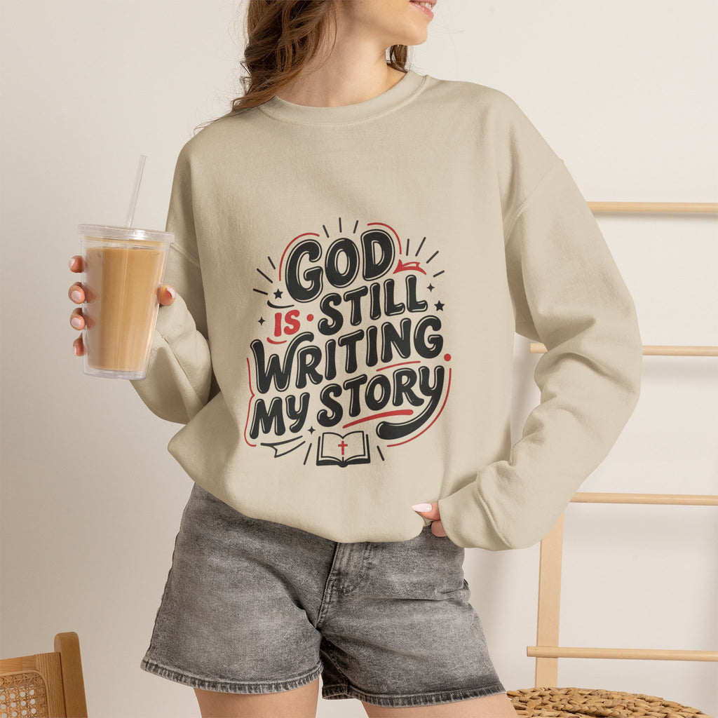 God Is Still Writing My Story Sweatshirt | Christian encouragement, groovy scripture