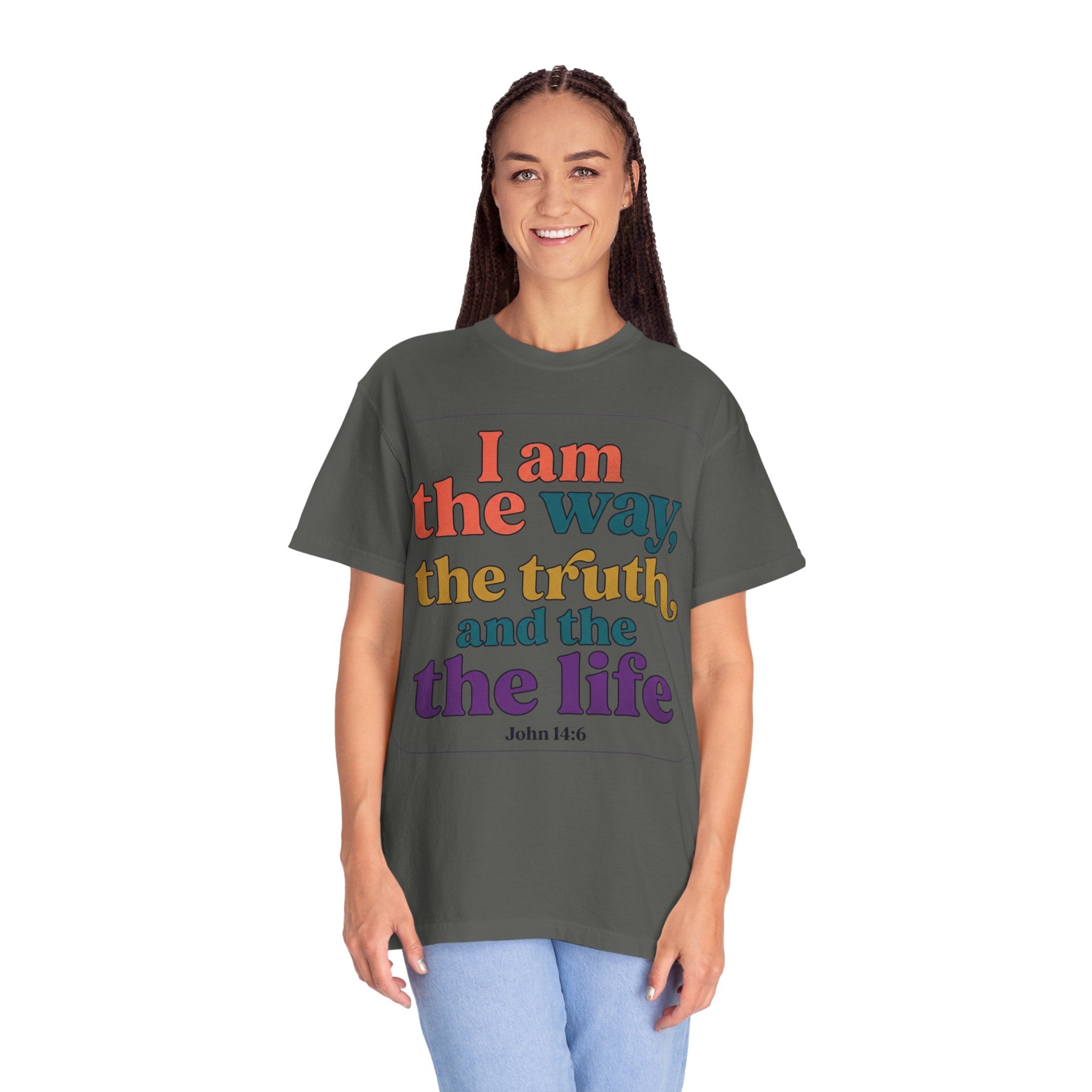 Christian T-Shirt — "I Am the Way, the Truth, and the Life" Retro Scripture Tee (John 14:6)