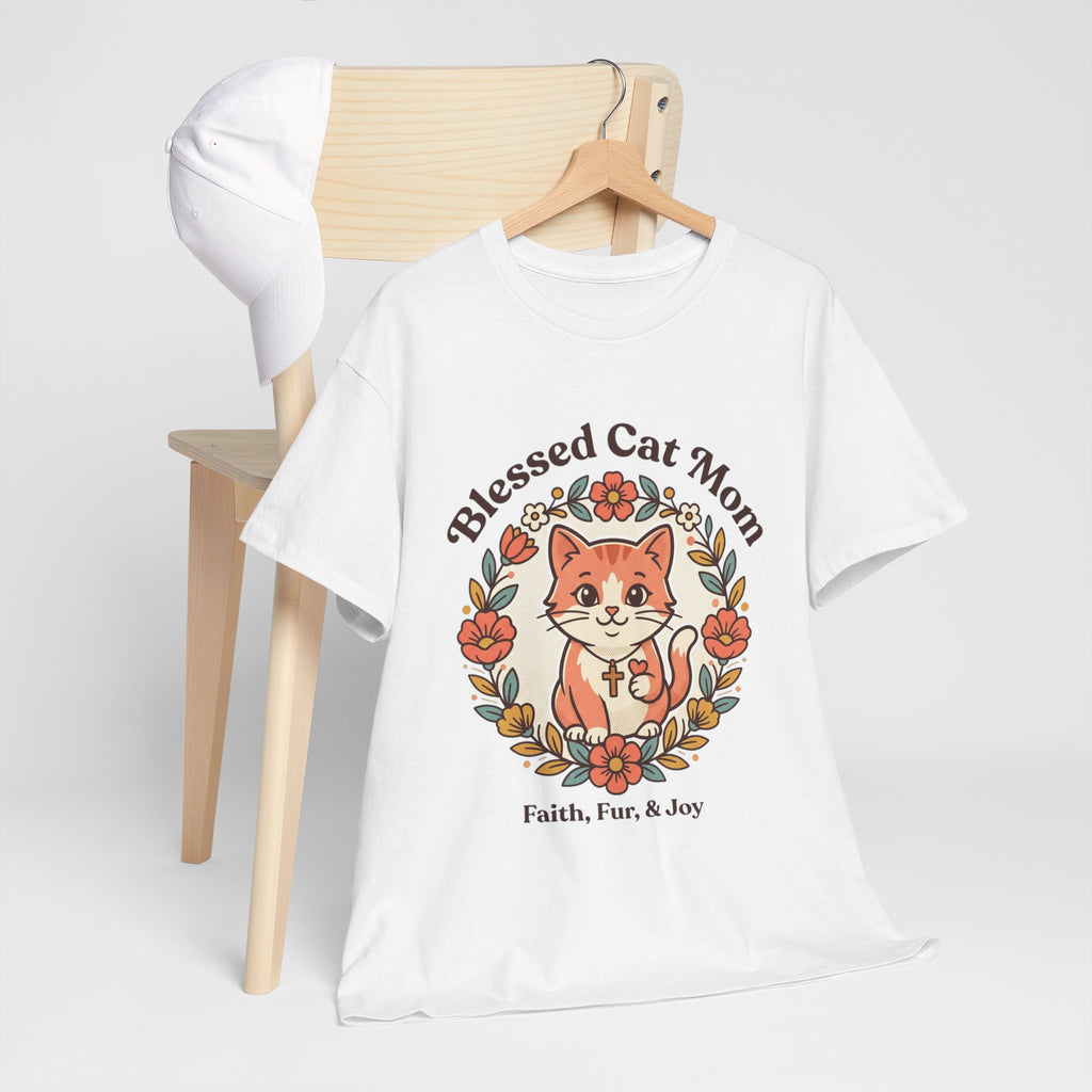 Blessed Cat Mom T-Shirt – Faith, Fur & Joy Floral Cat Mom Tee